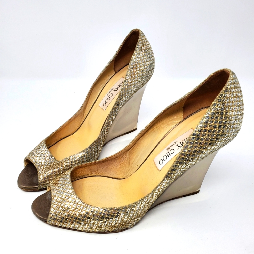 Jimmy Choo Champagne Wedges